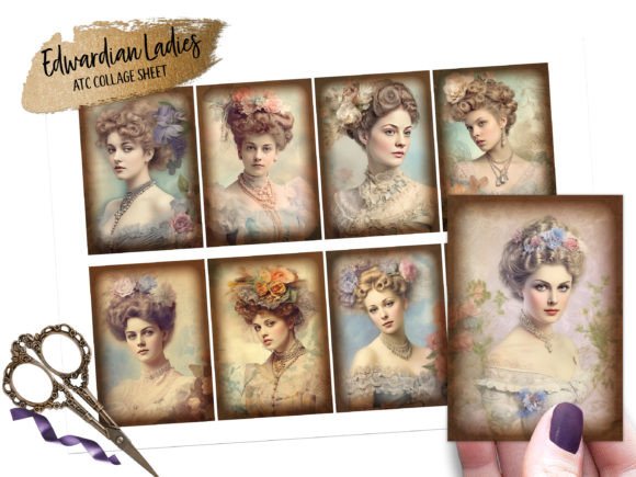 Download Edwardian Ladies ATC Collage Sheet - Collage Collection