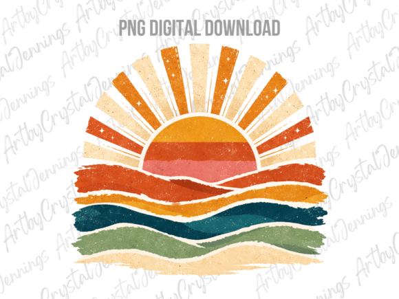 Download Vintage Sea Retro Ocean Sun Summer PNG - Premium Resources