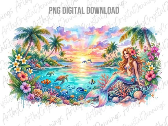 Download Tropical Mermaid Paradise Ocean PNG - Premium Resources