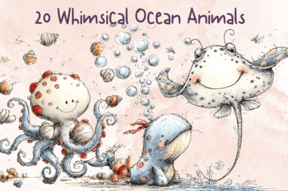 Download Whimsical Ocean Animals Clipart Set - Premium Resources